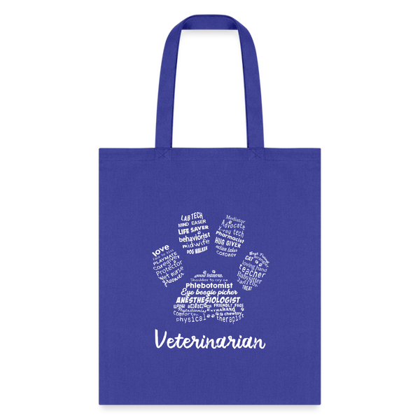 Veterinarian Pawprint Cotton Tote Bag-Tote Bag | Q-Tees Q800-I love Veterinary