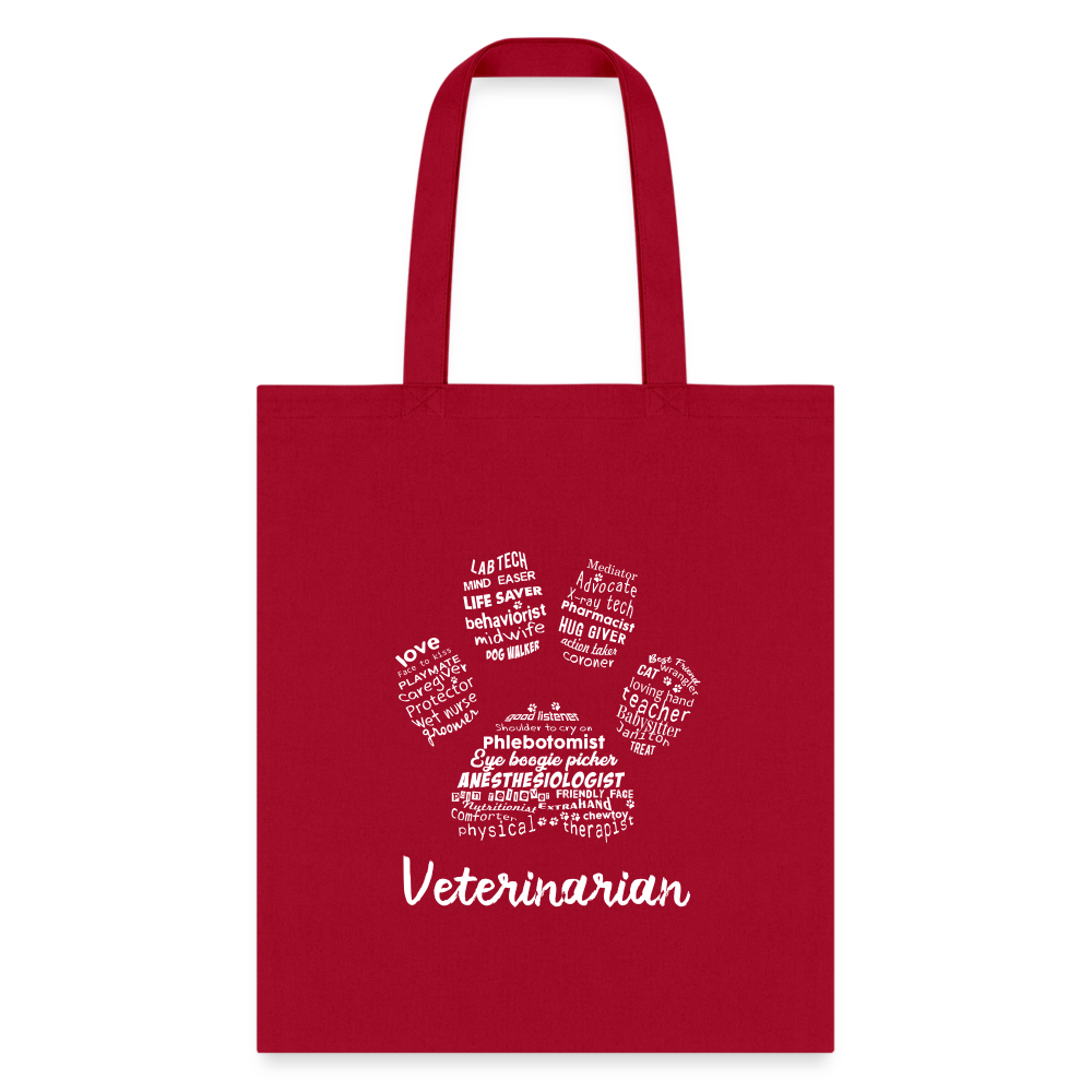 Veterinarian Pawprint Cotton Tote Bag-Tote Bag | Q-Tees Q800-I love Veterinary