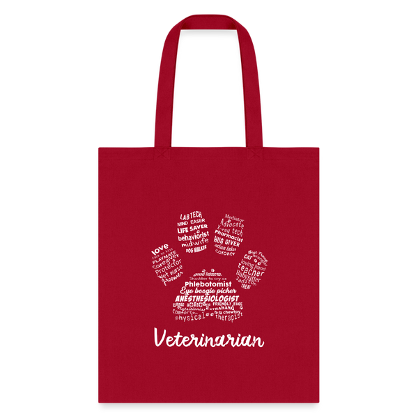 Veterinarian Pawprint Cotton Tote Bag-Tote Bag | Q-Tees Q800-I love Veterinary