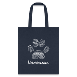 Veterinarian Pawprint Cotton Tote Bag-Tote Bag | Q-Tees Q800-I love Veterinary