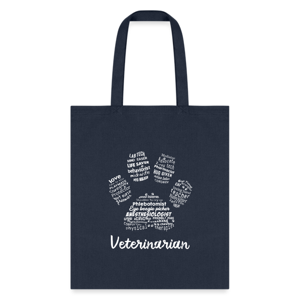 Veterinarian Pawprint Cotton Tote Bag-Tote Bag | Q-Tees Q800-I love Veterinary