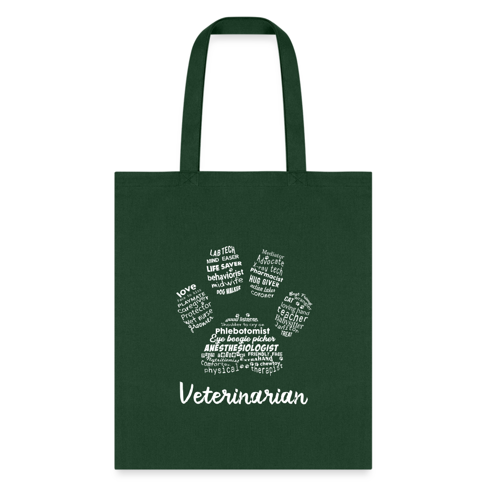 Veterinarian Pawprint Cotton Tote Bag-Tote Bag | Q-Tees Q800-I love Veterinary