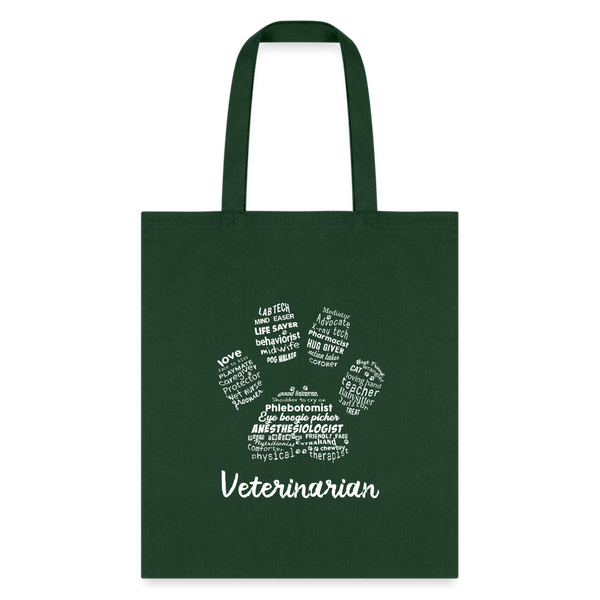 Veterinarian Pawprint Cotton Tote Bag-Tote Bag | Q-Tees Q800-I love Veterinary