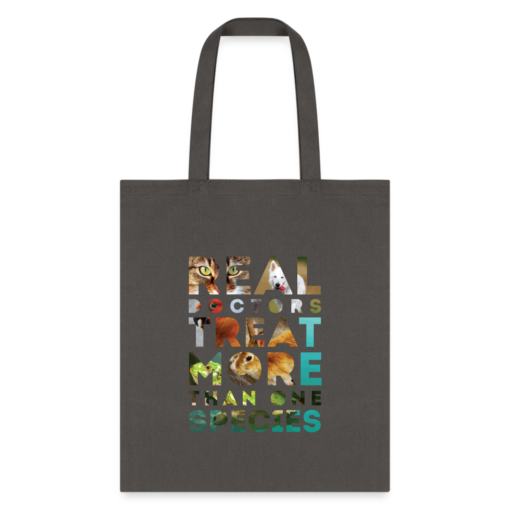 Veterinarian - Real doctors treat more than one species Cotton Tote Bag-Tote Bag | Q-Tees Q800-I love Veterinary