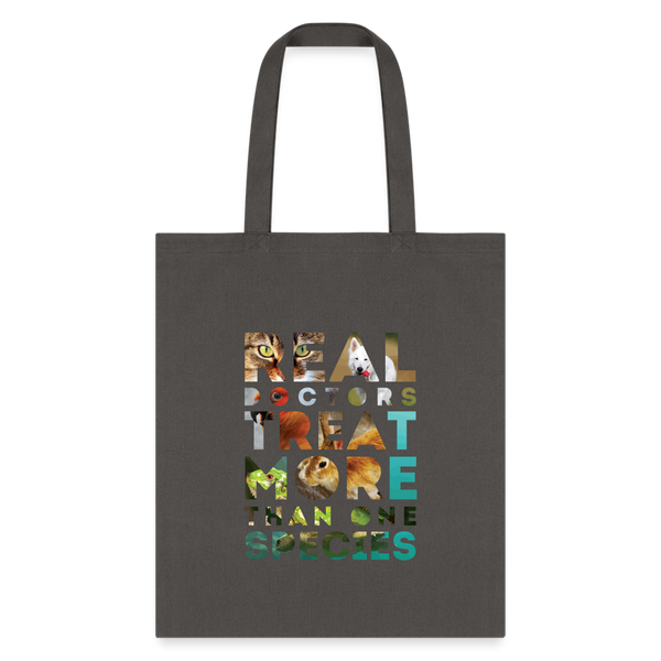 Veterinarian - Real doctors treat more than one species Cotton Tote Bag-Tote Bag | Q-Tees Q800-I love Veterinary