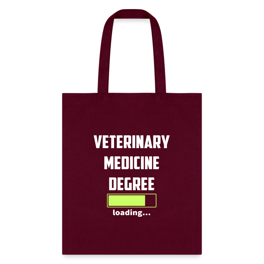 Veterinary medicine degree loading Cotton Tote Bag-Tote Bag | Q-Tees Q800-I love Veterinary