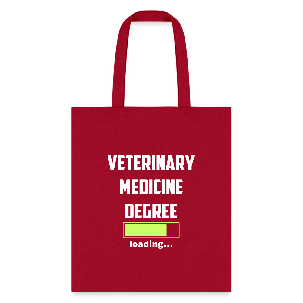 Veterinary medicine degree loading Cotton Tote Bag-Tote Bag | Q-Tees Q800-I love Veterinary