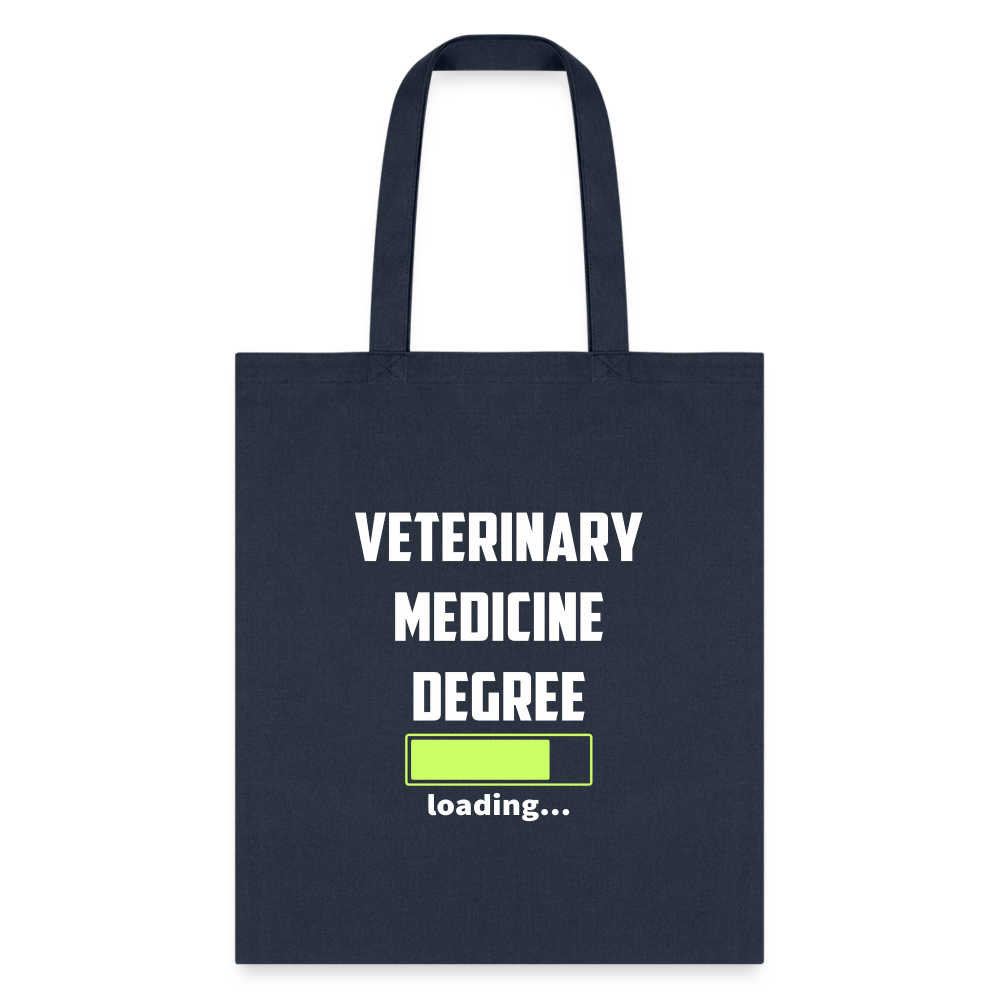 Veterinary medicine degree loading Cotton Tote Bag-Tote Bag | Q-Tees Q800-I love Veterinary