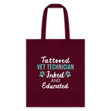 Inked and Educated Vet Technician Tote Bag-Tote Bag | Q-Tees Q800-I love Veterinary