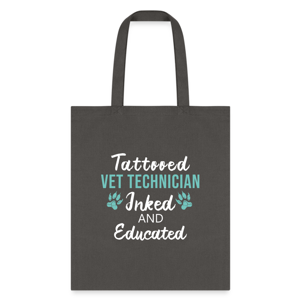 Inked and Educated Vet Technician Tote Bag-Tote Bag | Q-Tees Q800-I love Veterinary