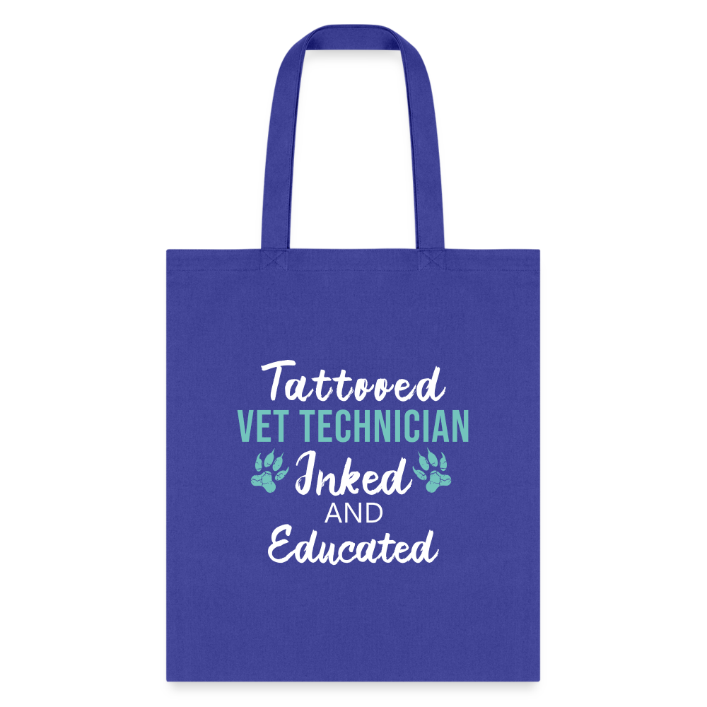 Inked and Educated Vet Technician Tote Bag-Tote Bag | Q-Tees Q800-I love Veterinary