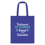 Inked and Educated Vet Technician Tote Bag-Tote Bag | Q-Tees Q800-I love Veterinary