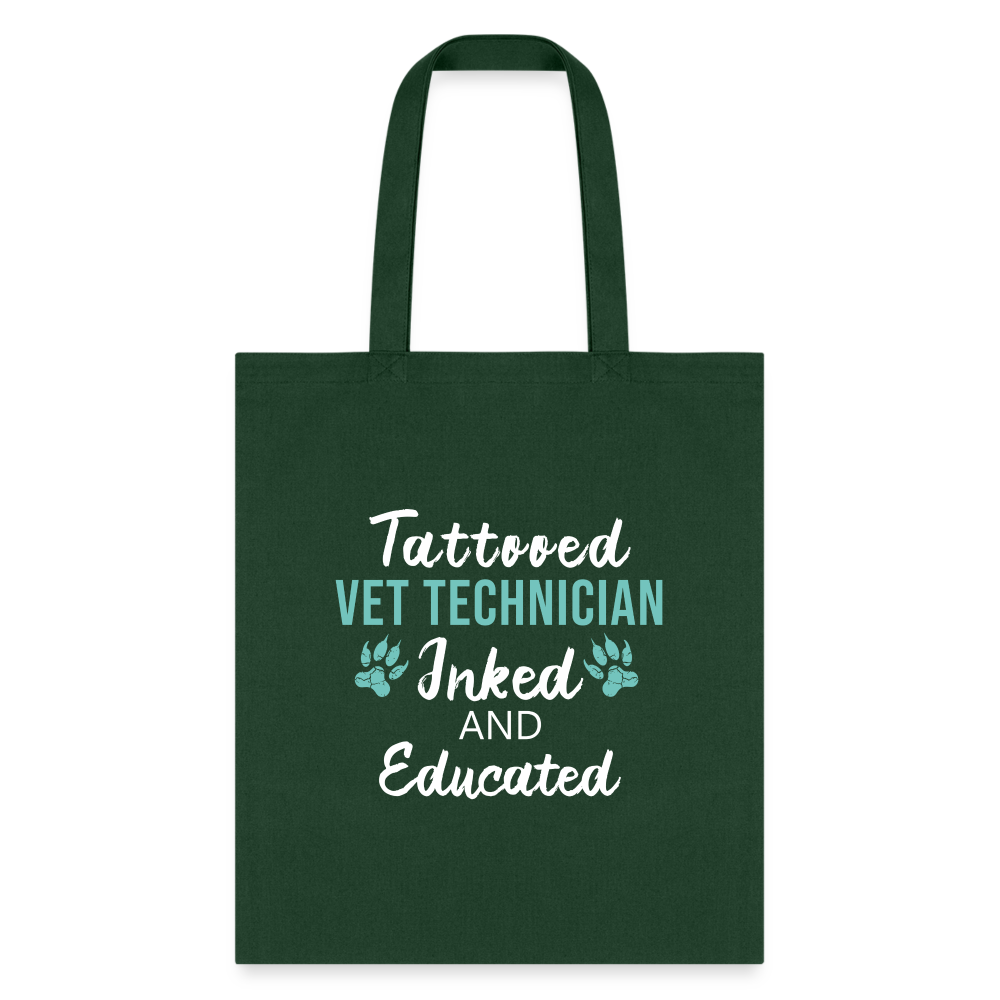 Inked and Educated Vet Technician Tote Bag-Tote Bag | Q-Tees Q800-I love Veterinary