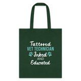 Inked and Educated Vet Technician Tote Bag-Tote Bag | Q-Tees Q800-I love Veterinary