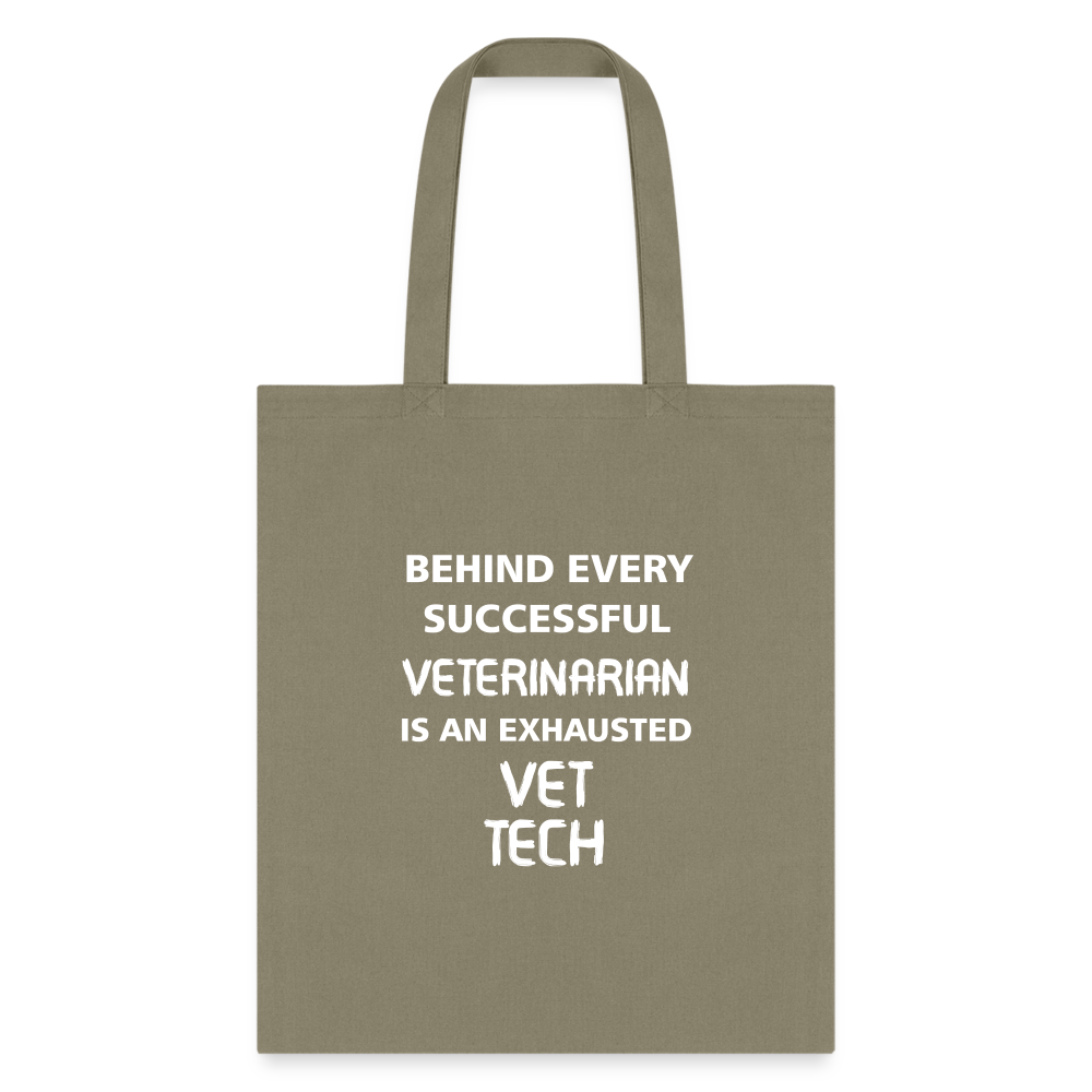 Vet Tech - Exhausted Cotton Tote Bag-Tote Bag | Q-Tees Q800-I love Veterinary