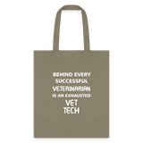 Vet Tech - Exhausted Cotton Tote Bag-Tote Bag | Q-Tees Q800-I love Veterinary