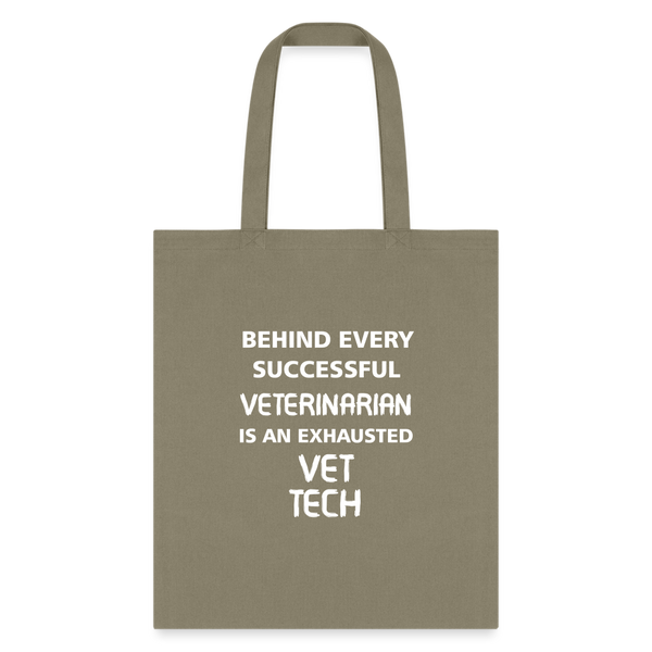 Vet Tech - Exhausted Cotton Tote Bag-Tote Bag | Q-Tees Q800-I love Veterinary