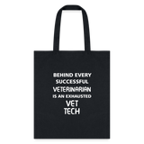 Vet Tech - Exhausted Cotton Tote Bag-Tote Bag | Q-Tees Q800-I love Veterinary