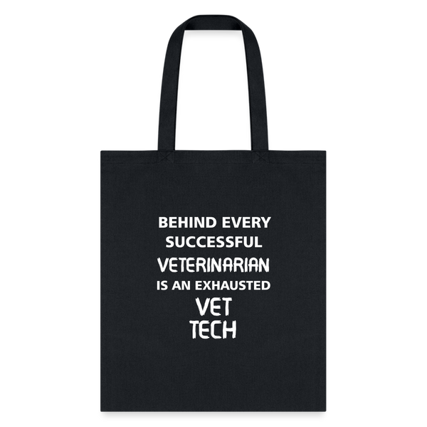 Vet Tech - Exhausted Cotton Tote Bag-Tote Bag | Q-Tees Q800-I love Veterinary