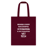 Vet Tech - Exhausted Cotton Tote Bag-Tote Bag | Q-Tees Q800-I love Veterinary