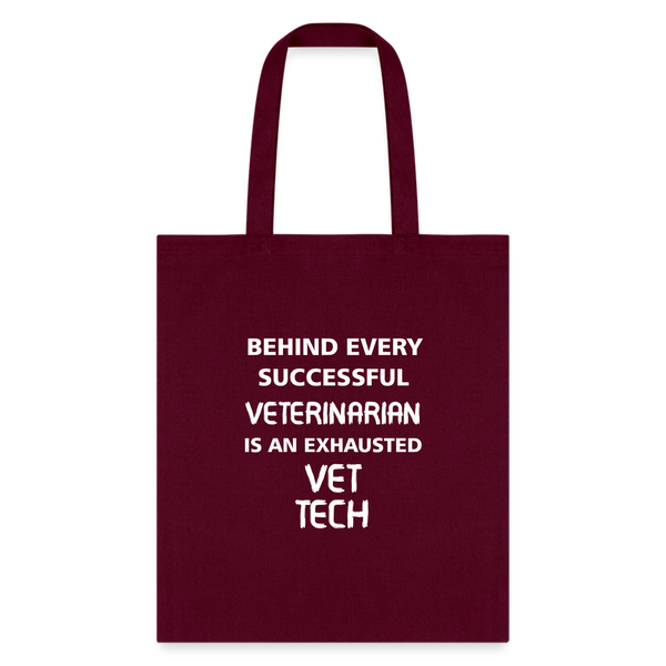 Vet Tech - Exhausted Cotton Tote Bag-Tote Bag | Q-Tees Q800-I love Veterinary