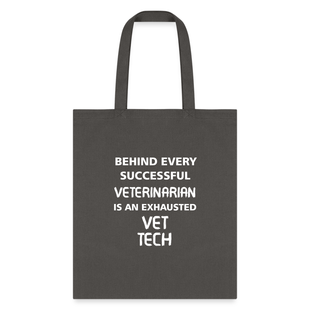 Vet Tech - Exhausted Cotton Tote Bag-Tote Bag | Q-Tees Q800-I love Veterinary