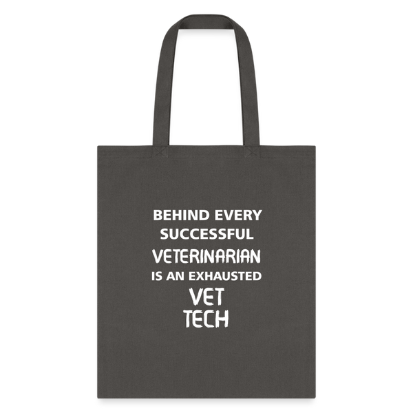 Vet Tech - Exhausted Cotton Tote Bag-Tote Bag | Q-Tees Q800-I love Veterinary