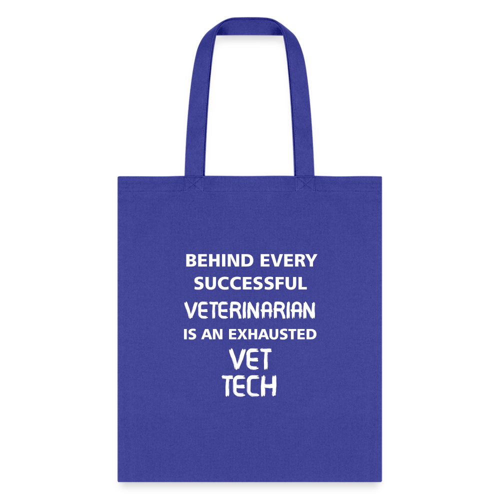 Vet Tech - Exhausted Cotton Tote Bag-Tote Bag | Q-Tees Q800-I love Veterinary