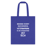 Vet Tech - Exhausted Cotton Tote Bag-Tote Bag | Q-Tees Q800-I love Veterinary