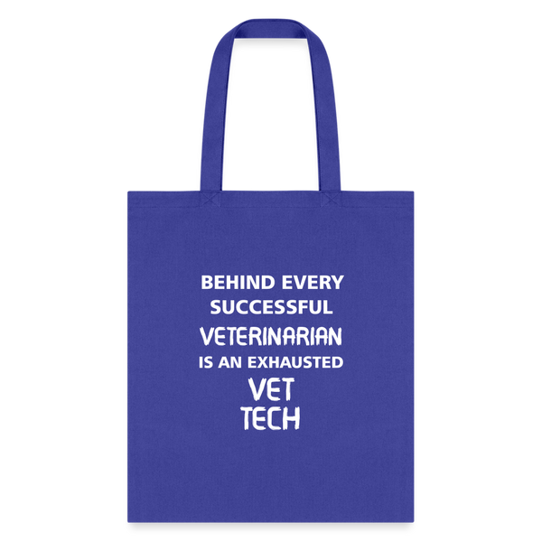 Vet Tech - Exhausted Cotton Tote Bag-Tote Bag | Q-Tees Q800-I love Veterinary