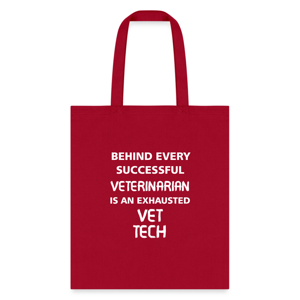 Vet Tech - Exhausted Cotton Tote Bag-Tote Bag | Q-Tees Q800-I love Veterinary