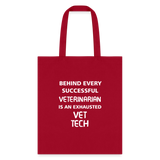 Vet Tech - Exhausted Cotton Tote Bag-Tote Bag | Q-Tees Q800-I love Veterinary