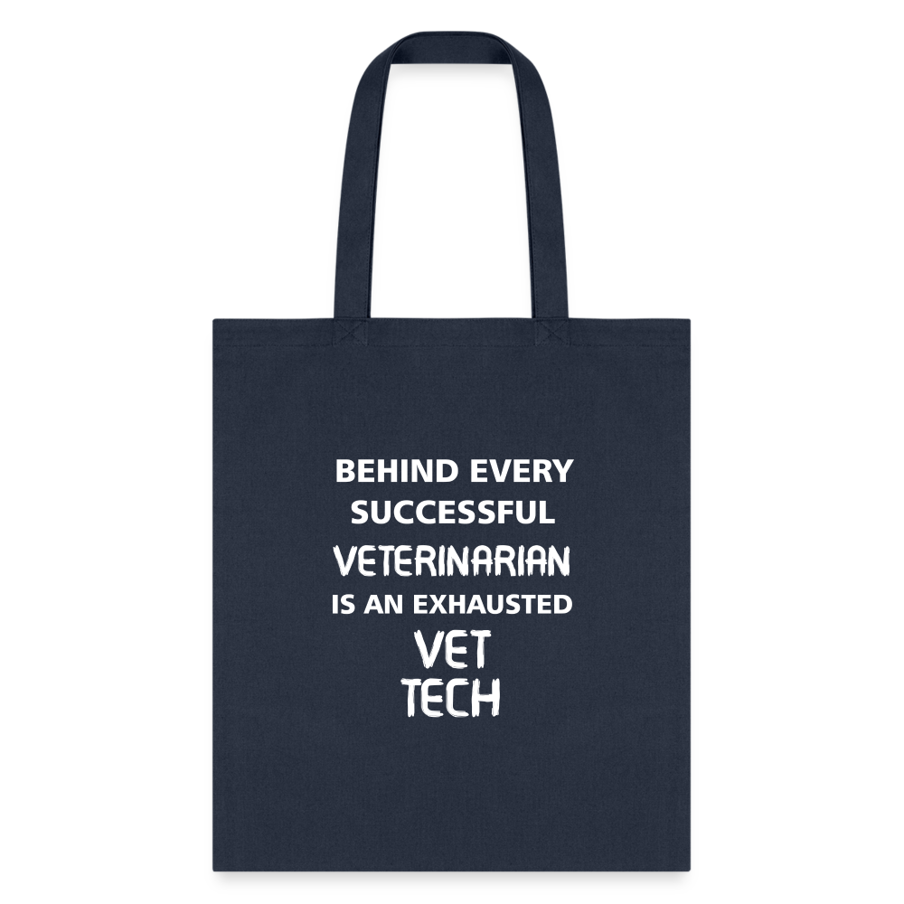 Vet Tech - Exhausted Cotton Tote Bag-Tote Bag | Q-Tees Q800-I love Veterinary