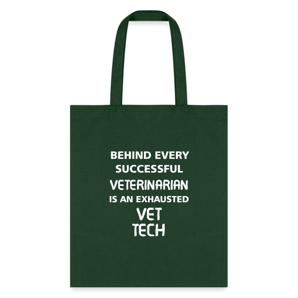 Vet Tech - Exhausted Cotton Tote Bag-Tote Bag | Q-Tees Q800-I love Veterinary