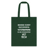 Vet Tech - Exhausted Cotton Tote Bag-Tote Bag | Q-Tees Q800-I love Veterinary