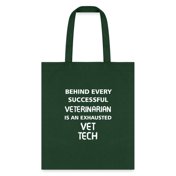 Vet Tech - Exhausted Cotton Tote Bag-Tote Bag | Q-Tees Q800-I love Veterinary