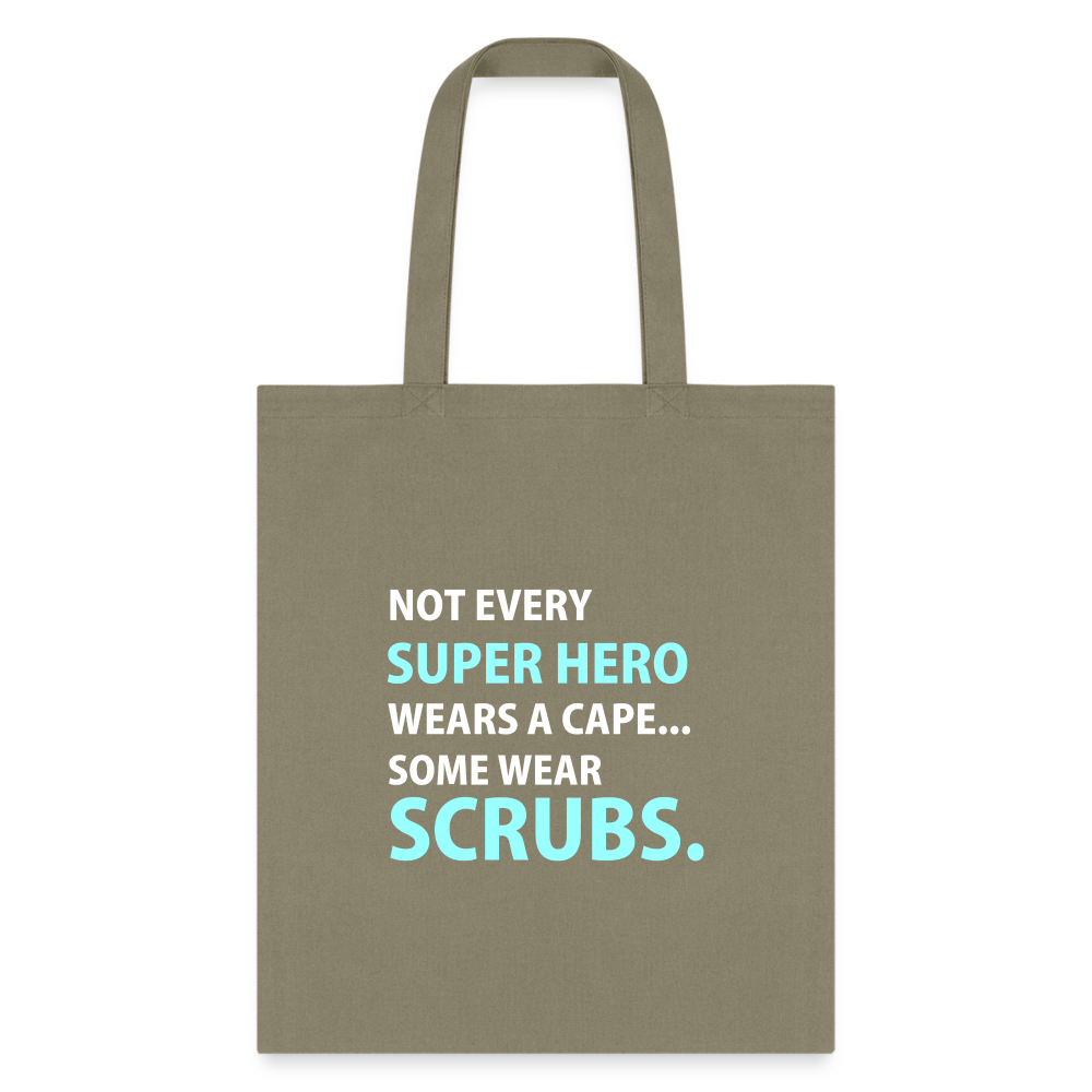 Veterinary - Not every super hero wears a cape... Some wear scrubs. Cotton Tote Bag-Tote Bag | Q-Tees Q800-I love Veterinary