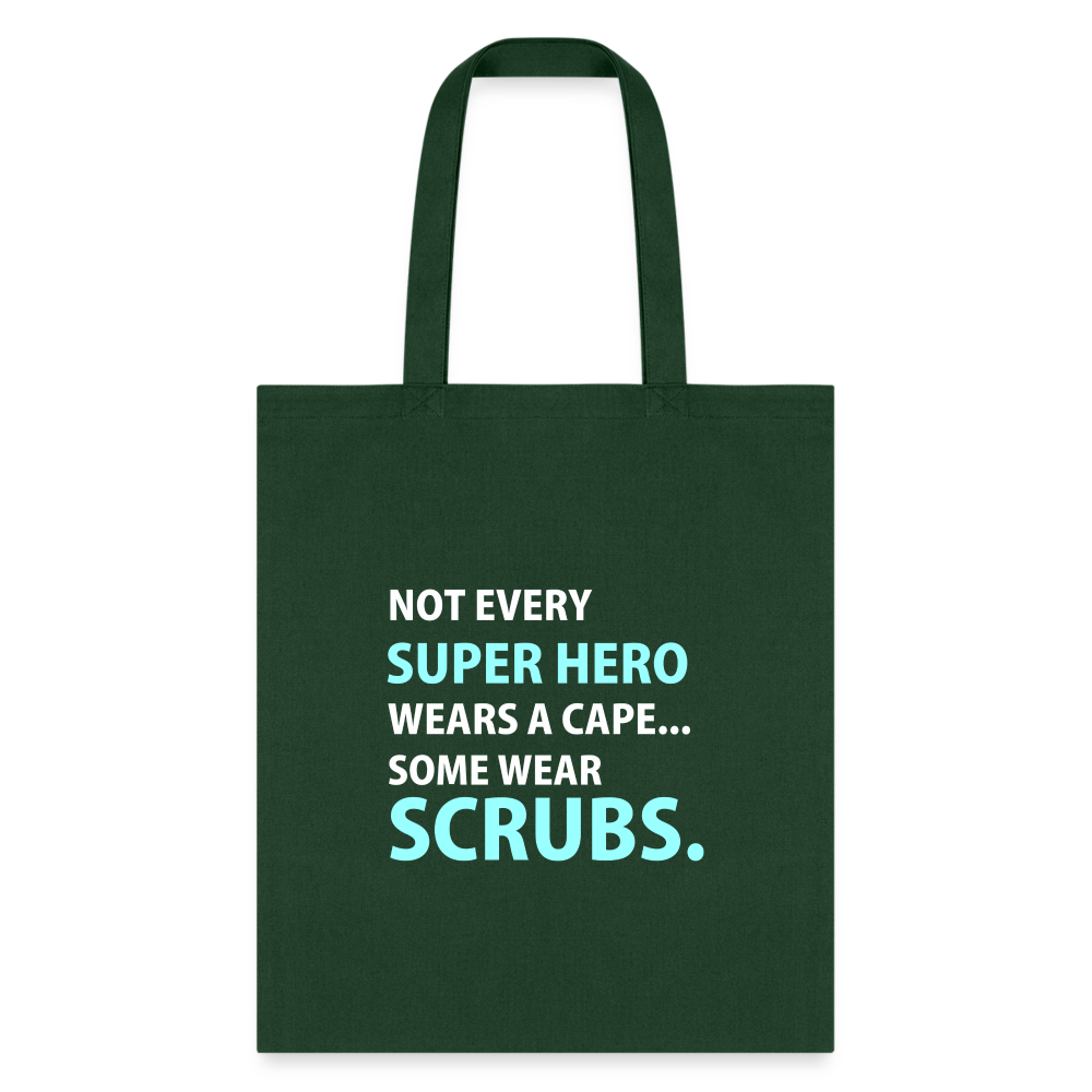 Veterinary - Not every super hero wears a cape... Some wear scrubs. Cotton Tote Bag-Tote Bag | Q-Tees Q800-I love Veterinary