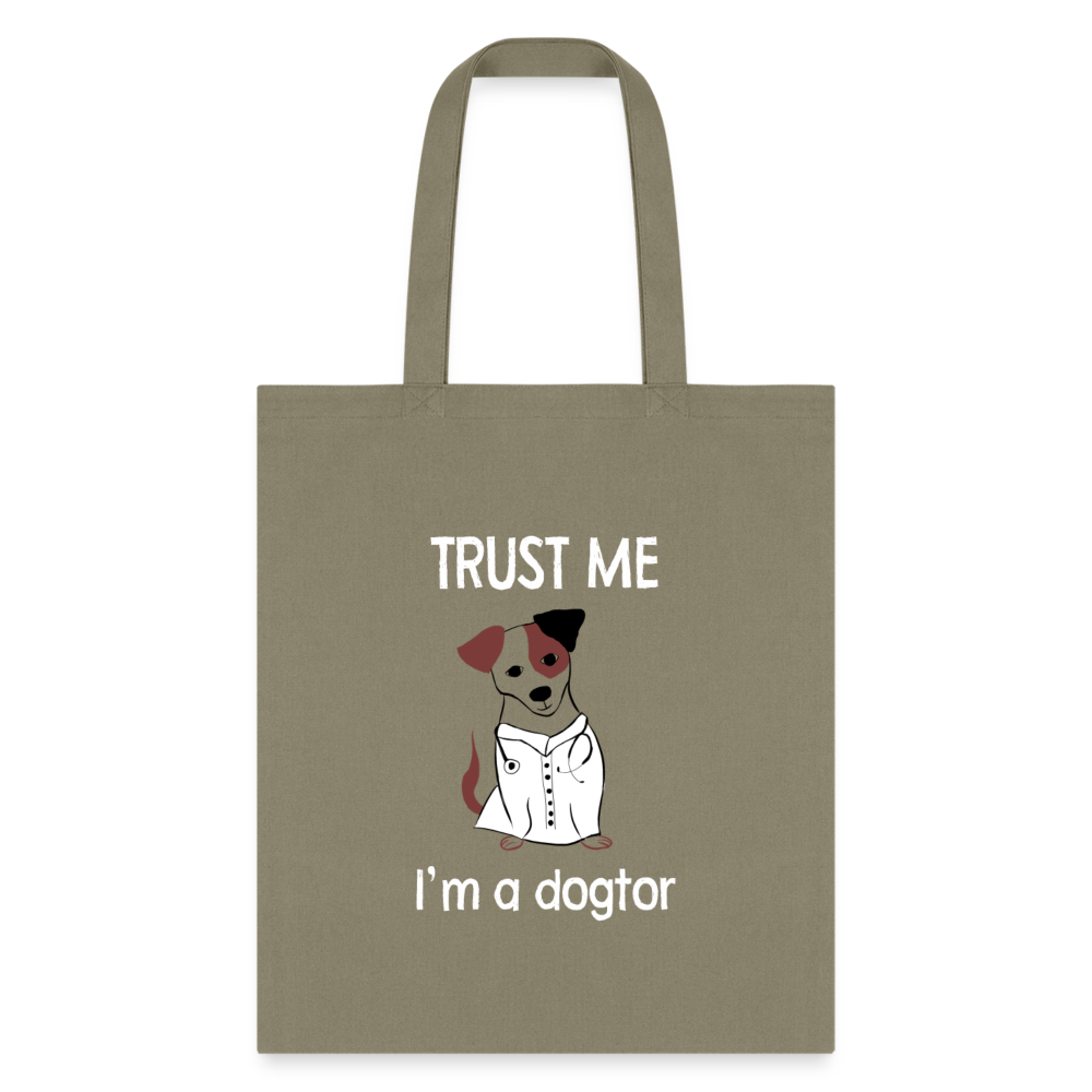 Veterinarian - Trust me I'm a dogtor Cotton Tote Bag-Tote Bag | Q-Tees Q800-I love Veterinary