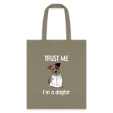 Veterinarian - Trust me I'm a dogtor Cotton Tote Bag-Tote Bag | Q-Tees Q800-I love Veterinary