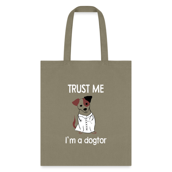 Veterinarian - Trust me I'm a dogtor Cotton Tote Bag-Tote Bag | Q-Tees Q800-I love Veterinary