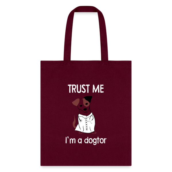 Veterinarian - Trust me I'm a dogtor Cotton Tote Bag-Tote Bag | Q-Tees Q800-I love Veterinary