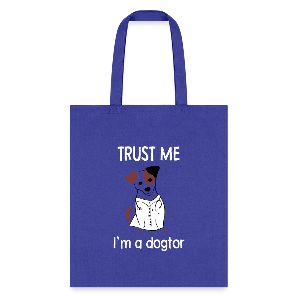 Veterinarian - Trust me I'm a dogtor Cotton Tote Bag-Tote Bag | Q-Tees Q800-I love Veterinary