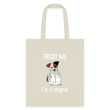 Veterinarian - Trust me I'm a dogtor Cotton Tote Bag-Tote Bag | Q-Tees Q800-I love Veterinary