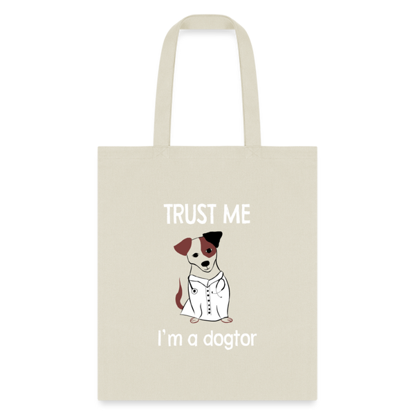 Veterinarian - Trust me I'm a dogtor Cotton Tote Bag-Tote Bag | Q-Tees Q800-I love Veterinary