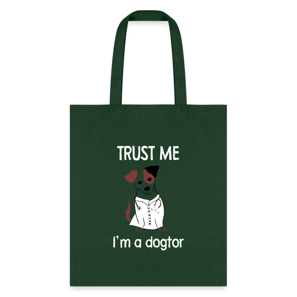 Veterinarian - Trust me I'm a dogtor Cotton Tote Bag-Tote Bag | Q-Tees Q800-I love Veterinary