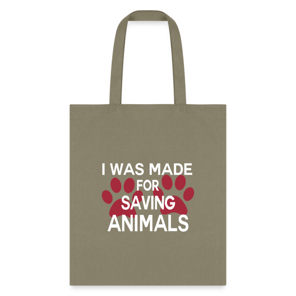 Veterinary - I was made for saving animals Cotton Tote Bag-Tote Bag | Q-Tees Q800-I love Veterinary