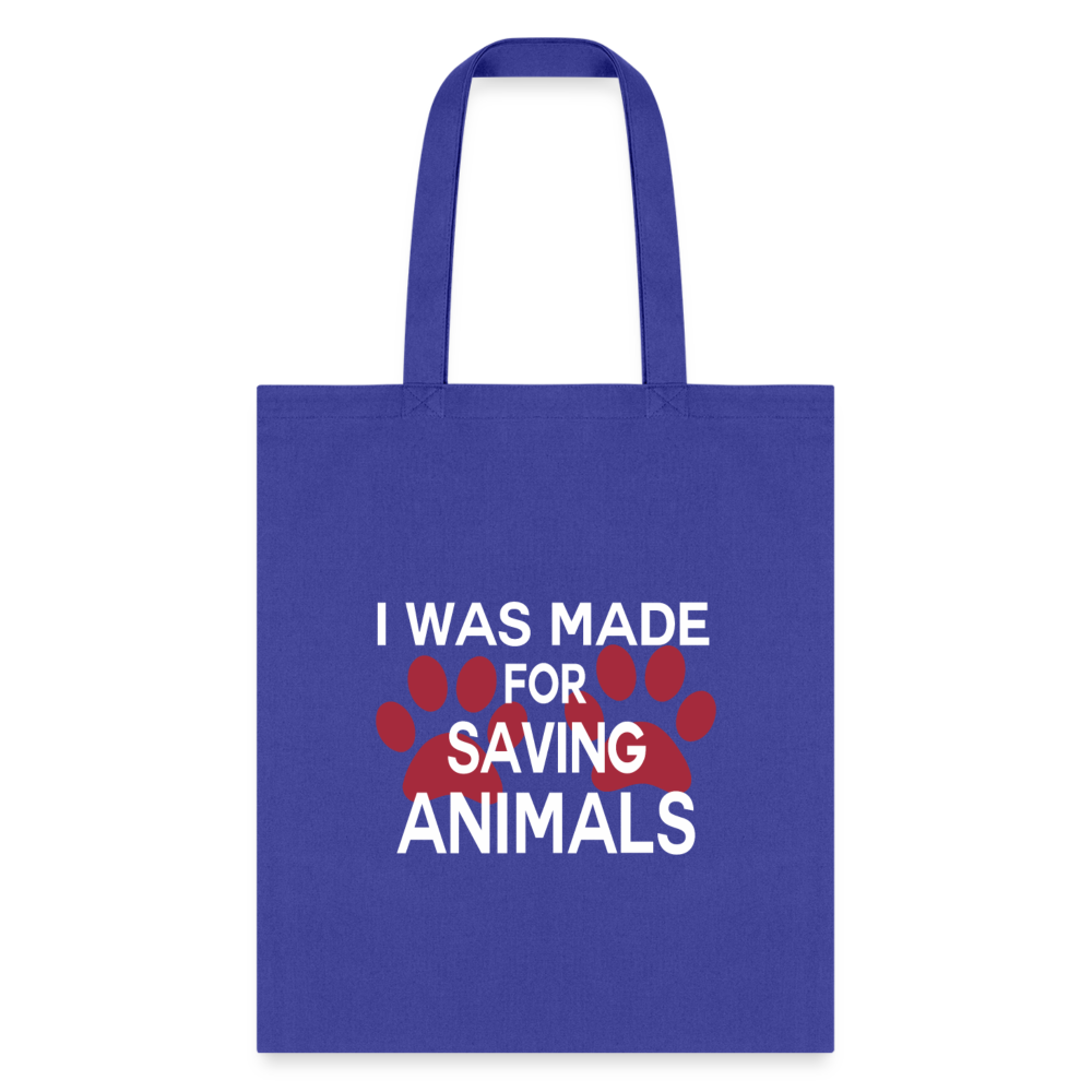 Veterinary - I was made for saving animals Cotton Tote Bag-Tote Bag | Q-Tees Q800-I love Veterinary