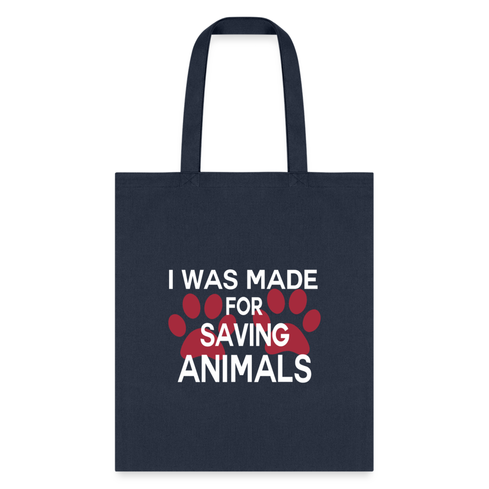 Veterinary - I was made for saving animals Cotton Tote Bag-Tote Bag | Q-Tees Q800-I love Veterinary