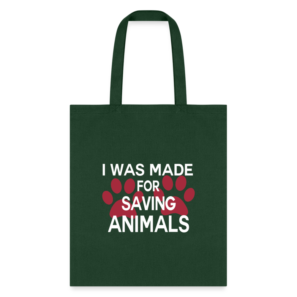 Veterinary - I was made for saving animals Cotton Tote Bag-Tote Bag | Q-Tees Q800-I love Veterinary